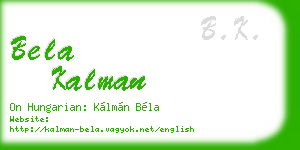 bela kalman business card
